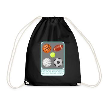 Physical Education Teacher Shirt, P.E. Physical - Drawstring Bag - black - Front