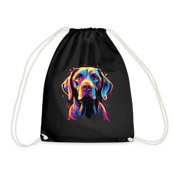 Watercolor Colorful Pointer - Drawstring Bag - black - Front