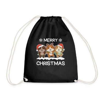 Joyeux Noël Cochon d’Inde Veille de Noël - Sac de sport léger - noir - Devant