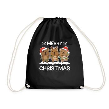 Joyeux Noël Quokka Réveillon de Noël Quokkas - Sac de sport léger - noir - Devant