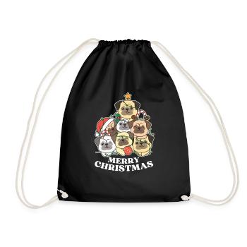 Joyeux Noël Carlin Chiens de la veille de Noël - Sac de sport léger - noir - Devant