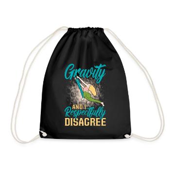 Aerialist Gravity And I Respectfully Aerial Yoga - Drawstring Bag - black - Front