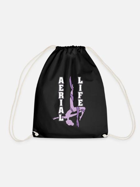 Aerialist Aerial Life Loves Aerial Silk Aerialists - Drawstring Bag - black