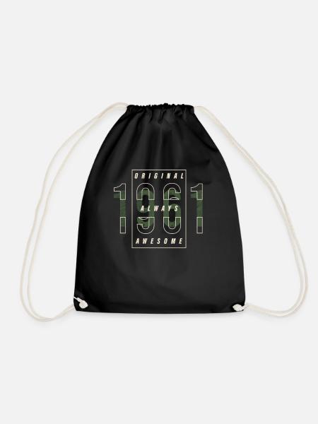 Original 1961 Geburtsjahr Urban Geschenk Jahrgang - Turnbeutel - Schwarz