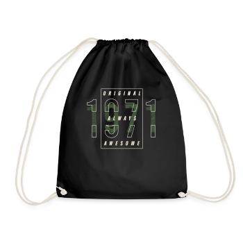 Cadeau urbain original 1971 année de naissance vintage - Sac de sport léger - noir - Devant