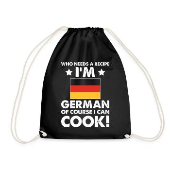 Deutsche Küche Koch Koch Ich bin Deutsch Natürlich I - Turnbeutel - Schwarz - Vorne