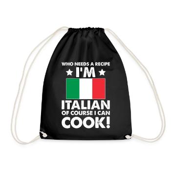 cuisine italienne cuisinier chef je suis italien bien sûr que je - Sac de sport léger - noir - Devant