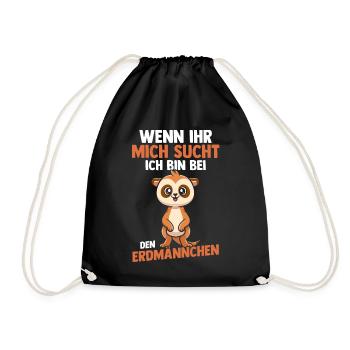 Erdmännchen - Turnbeutel - Schwarz - Vorne