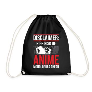 Disclaimer High Risk Of Anime Cool Japanese Otaku - Turnbeutel - Schwarz - Vorne