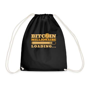 Bitcoin Millionaire Loading Blockchain Crypto - Turnbeutel - Schwarz - Vorne