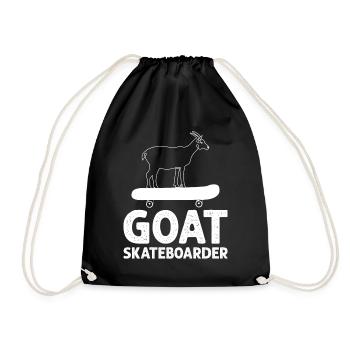 Funny Skateboarding GOAT Skateboarder - Turnbeutel - Schwarz - Vorne