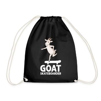 Skateboarder Goat Funny Skateboarding GOAT - Turnbeutel - Schwarz - Vorne