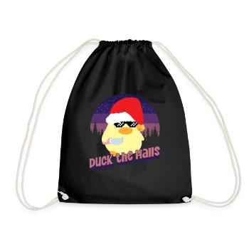 Duck the Halls - Ente mit Messer Duck with Knife - Drawstring Bag - black - Front