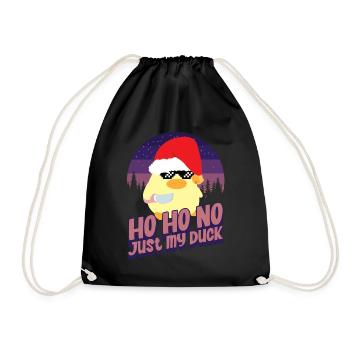 Ho Ho No My Duck - Ente mit Messer Duck with Knife - Drawstring Bag - black - Front