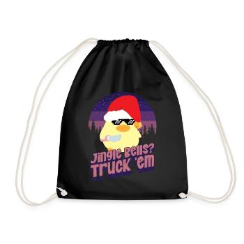 Truck the Bells - Ente mit Messer Duck with Knife - Drawstring Bag - black - Front