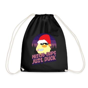 Mistle Nope - Ente mit Messer Duck with Knife - Drawstring Bag - black - Front