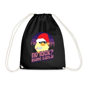 Blame Santa - Ente mit Messer Duck with Knife - Drawstring Bag - black - Front