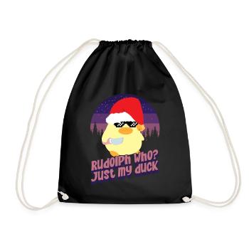 Rudolph who? - Duck with Knife - Drawstring Bag - black - Front