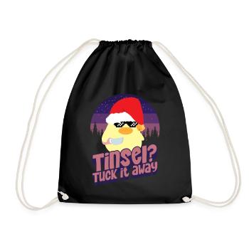 Tuck Tinsel away - Ente mit Messer Duck with Knife - Drawstring Bag - black - Front
