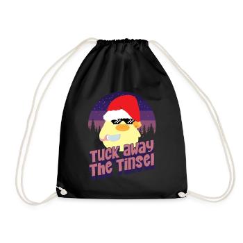 Tuck Tinsel away - Ente mit Messer Duck with Knife - Drawstring Bag - black - Front