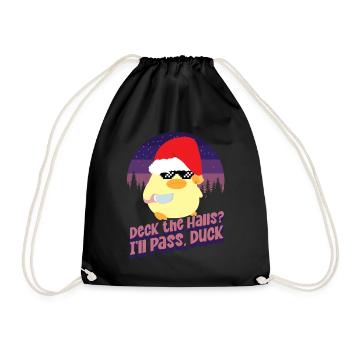 Deck the Halls - Ente mit Messer Duck with Knife - Drawstring Bag - black - Front
