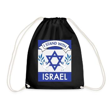 Je suis aux côtés d’Israël - Tuen Israelia - Sac de sport léger - noir - Devant