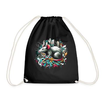 Graffiti Rat: Urban Intelligence - Drawstring Bag - black - Front