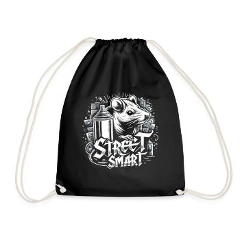 Urban Rat: Sprayer of Asphalt - Drawstring Bag - black - Front