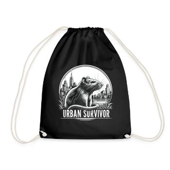 Rat survivaliste : Nature urbaine - Sac de sport léger - noir - Devant
