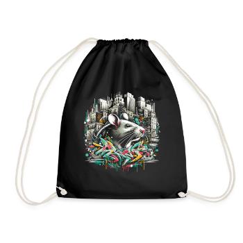 Urban Rat: Graffiti Wall Master - Drawstring Bag - black - Front