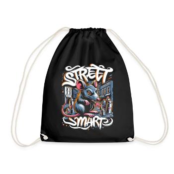 Rat: Graffiti Art - Drawstring Bag - black - Front