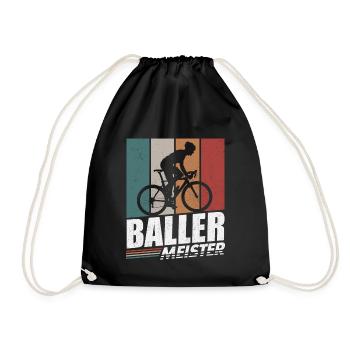 BALLERMEISTER FAHRRAD RADFAHRER RENNRAD SPRUCH - Turnbeutel - Schwarz - Vorne