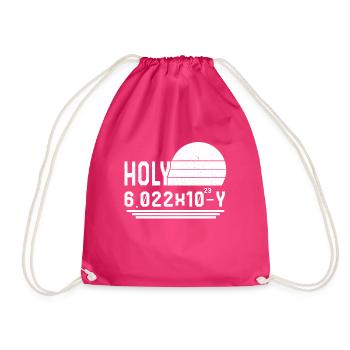 Chemistry Shirt, Holy Moley Avogadro Mole Carbon - Drawstring Bag - fuchsia - Front