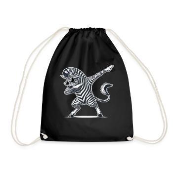 Cooles Zebra Dabbing Tanz Move Zebra - Turnbeutel - Schwarz - Vorne