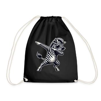 Cooles Zebra Dabbing Tanz Move Zebra - Turnbeutel - Schwarz - Vorne