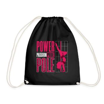 Pole Dancing Power Passion Pride Pole Gymnastics - Turnbeutel - Schwarz - Vorne