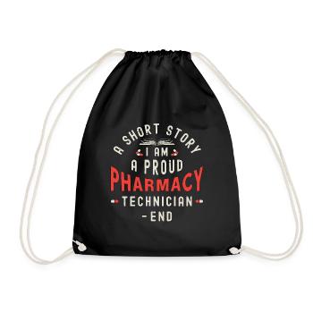 Pharmacy Technician A Short Story I Am Technician - Drawstring Bag - black - Front