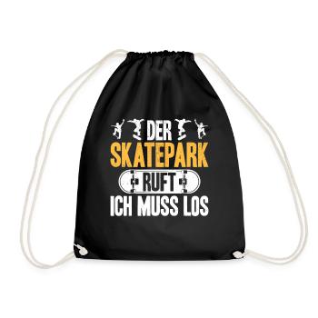 Skateboard Skateboarding - Der Skatepark ruft ich - Turnbeutel - Schwarz - Vorne
