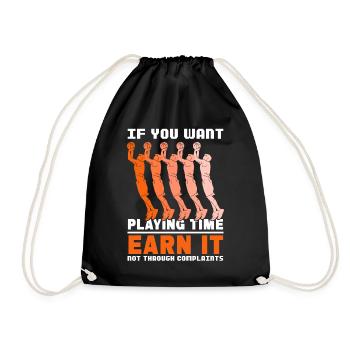 Retro Basketball Player Funny Game Sports Coach - Turnbeutel - Schwarz - Vorne
