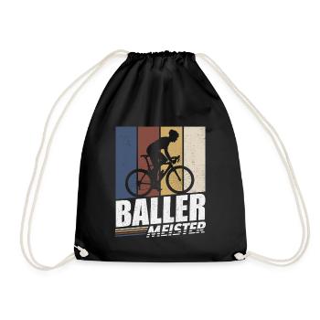BALLERMEISTER FAHRRAD RADFAHRER RENNRAD SPRUCH - Turnbeutel - Schwarz - Vorne