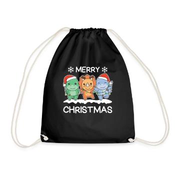 Joyeux Noël Dinosaures Réveillon De Noël Dinos - Sac de sport léger - noir - Devant