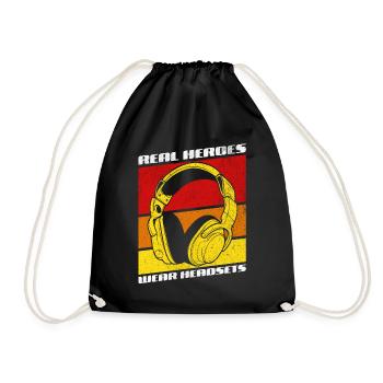 Les vrais héros portent des casques Funny Gamer Boys & Kids - Sac de sport léger - noir - Devant