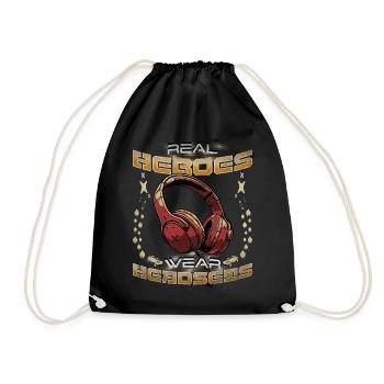 Les vrais héros portent des casques Funny Gamer Boys & Kids - Sac de sport léger - noir - Devant