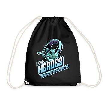 Les vrais héros portent des casques Funny Gamer Boys & Kids - Sac de sport léger - noir - Devant