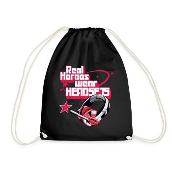 Les vrais héros portent des casques Funny Gamer Boys & Kids - Sac de sport léger - noir - Devant