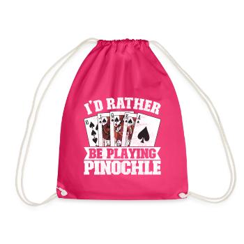 Binocular Pinochle - Drawstring Bag - fuchsia - Front