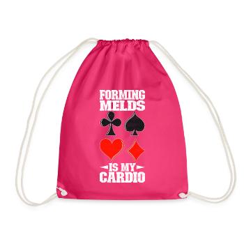 Binocular Pinochle - Drawstring Bag - fuchsia - Front