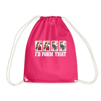 Binocular Pinochle - Drawstring Bag - fuchsia - Front