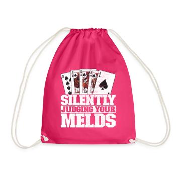 Binocular Pinochle - Drawstring Bag - fuchsia - Front