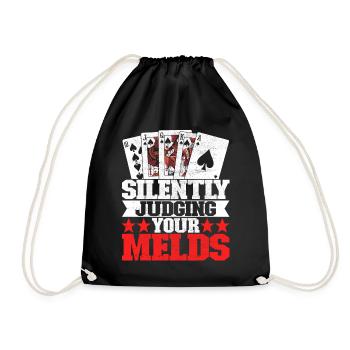 Binocular Pinochle - Drawstring Bag - black - Front